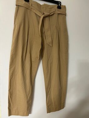 Lauren Ralph Lauren Straight-Leg Paperbag Waist Pants - Khaki